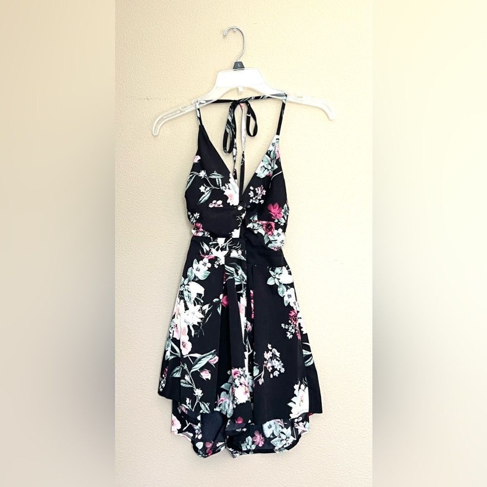 Seek The Label Floral Print Halter Romper
